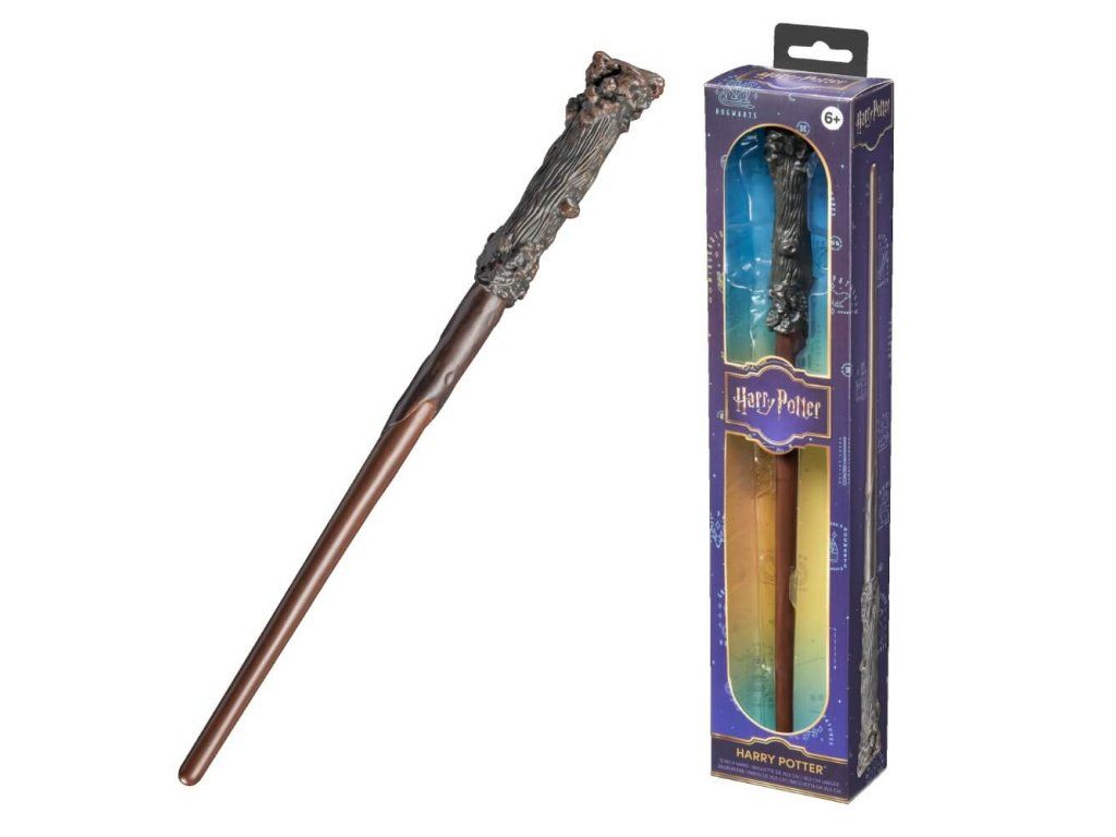Harry Potter varázspálca fa hatású markolata közelről
